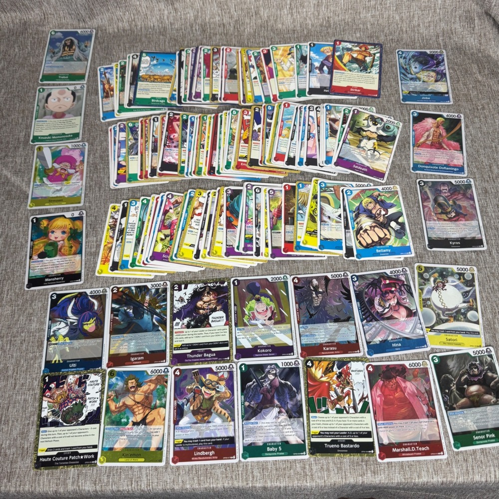 One Piece Card Game Mixed Bulk Lot 100+ Cards 21 FOILS OP01-OP05 TCG